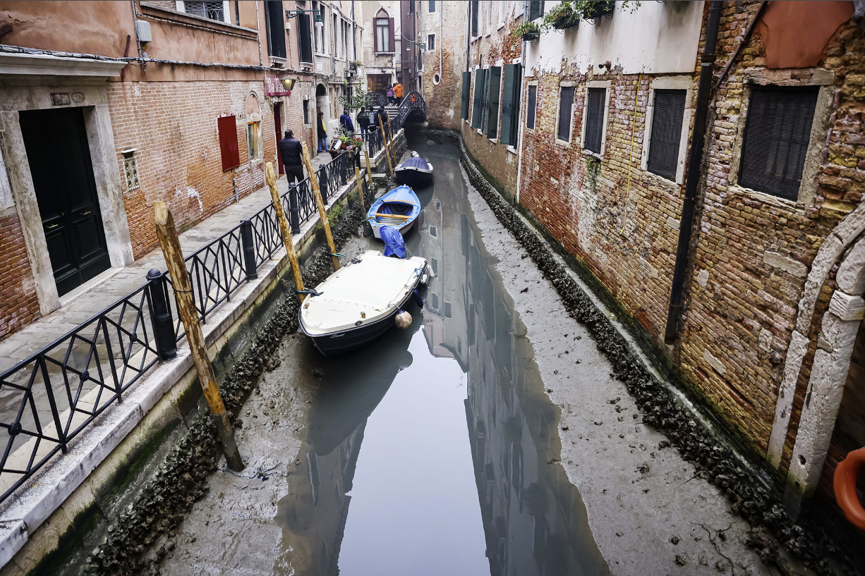 в Венеции пересохли все каналы